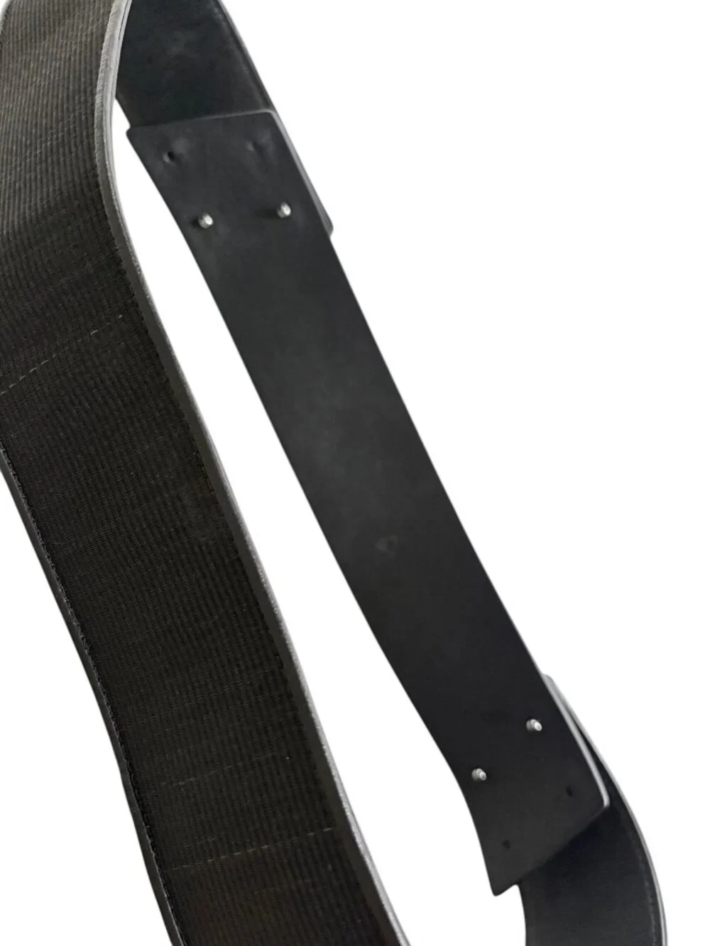 AKRIS Leather & faille wide belt sz 40 10 minimalist